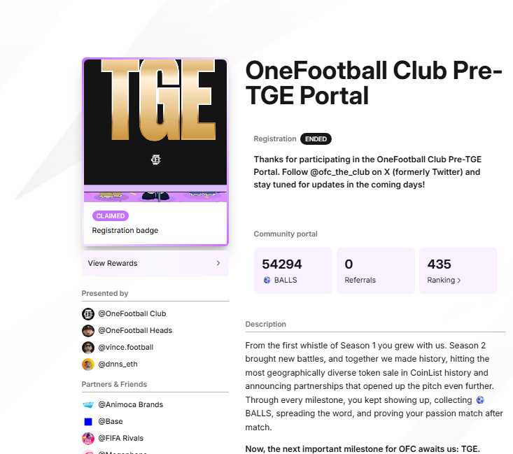 rusdenser123's tweet photo. Been with @ofc_the_club since day one. Two seasons. Top 435 on the leaderboard. Showed up for every match, every milestone.

TGE drops today and I'm "not eligible."

Not asking for charity. Just asking: what was the point of the leaderboard? What did loyalty actually mean here? https://t.co/kmKVPO6l42