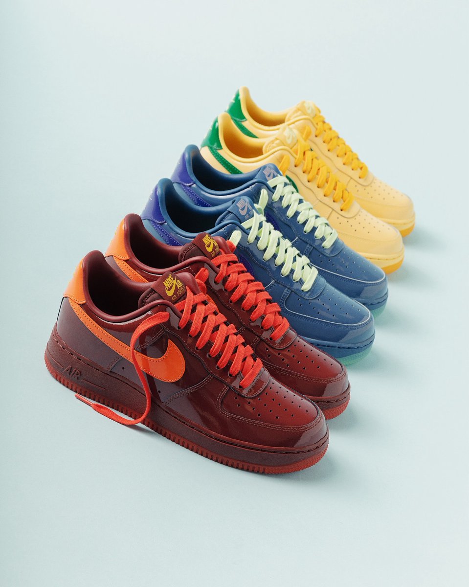 ModernNotoriety's tweet photo. Nike Air Force 1 Patent Leather Pack 🍒🫐🍋

Who copped today? https://t.co/7V8jYDlImm