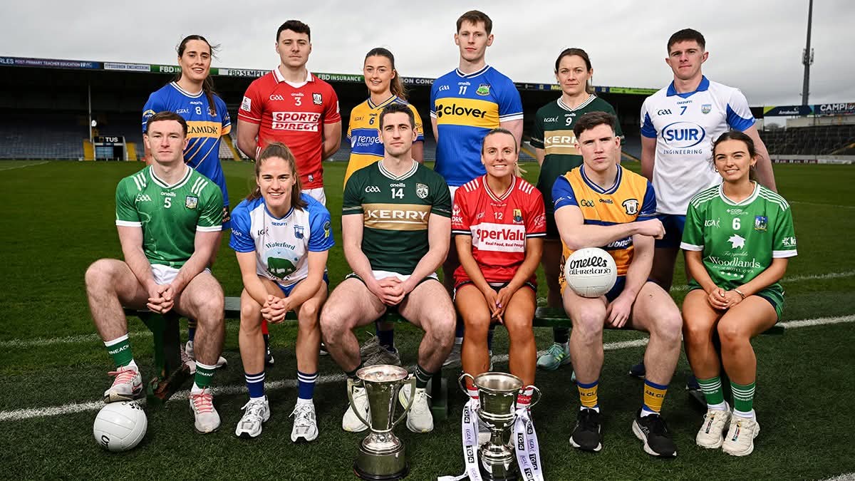RathkealeGAA's tweet photo. Limerick Football Vice-Captain Barry Coleman pictured at the launch of the Munster GAA Senior Football Championship 2026. Best of luck to Barry, Andrew and Adam for the season ahead.

#GAA https://t.co/tFqvEimbwV