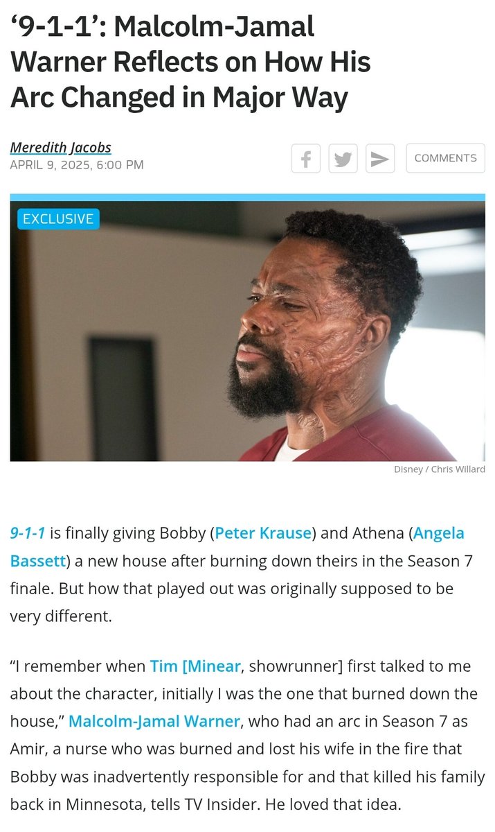 anoblebattle's tweet photo. #OnThisDay 
Two years ago it was announced Malcolm-Jamal Warner was joining 9-1-1 as recurring guest. And just over a year ago, three months before his death, he recalls how his story arc has changed and how it was working with Peter Krause and Angela Bassett.
#RIPMJW https://t.co/4dxarEwZYD