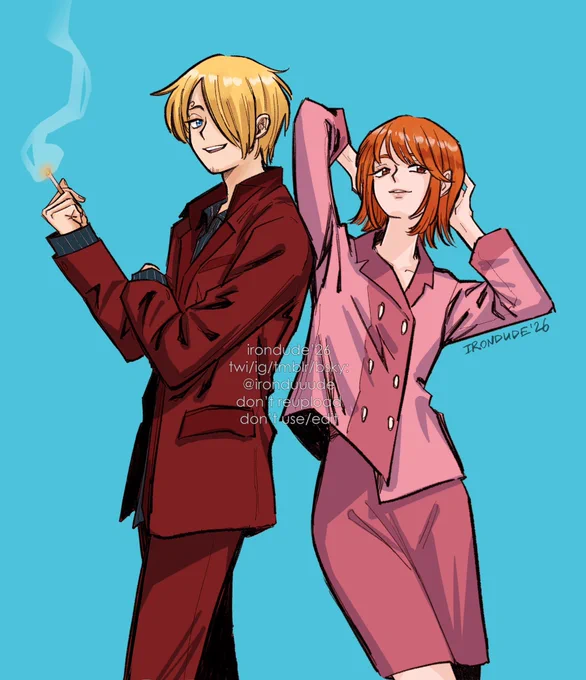 a twink and a redhead #onepiece #sanji #nami