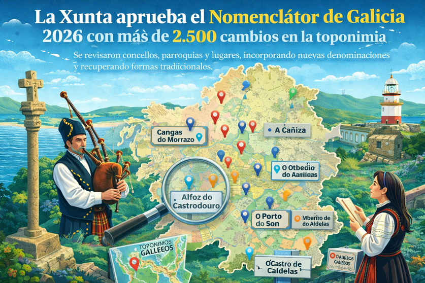 e-Onomastics: #Galicia Updates Its Official #Place-#Name #Registry: 42,909 #Toponyms #Standardized  e-onomastics.blogspot.com/2026/04/galici… Real #Academia #Galega has announced approval of a major revision to Galicia's official #geographic #nomenclature - the #Nomenclátor de Galicia.