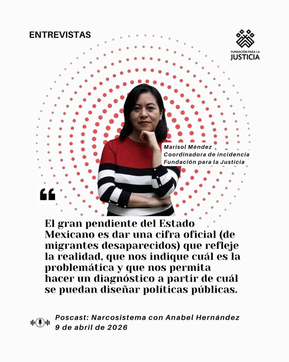 #Podcast #MigrantesDesaparecidos

En entrevista con Anabel Hernández, nuestra coordinadora de incidencia habló sobre el tema de la desaparición de personas migrantes. Destacó el gran pendiente del Estado mexicano de proporcionar cifras oficiales que permitan hacer un diagnóstico