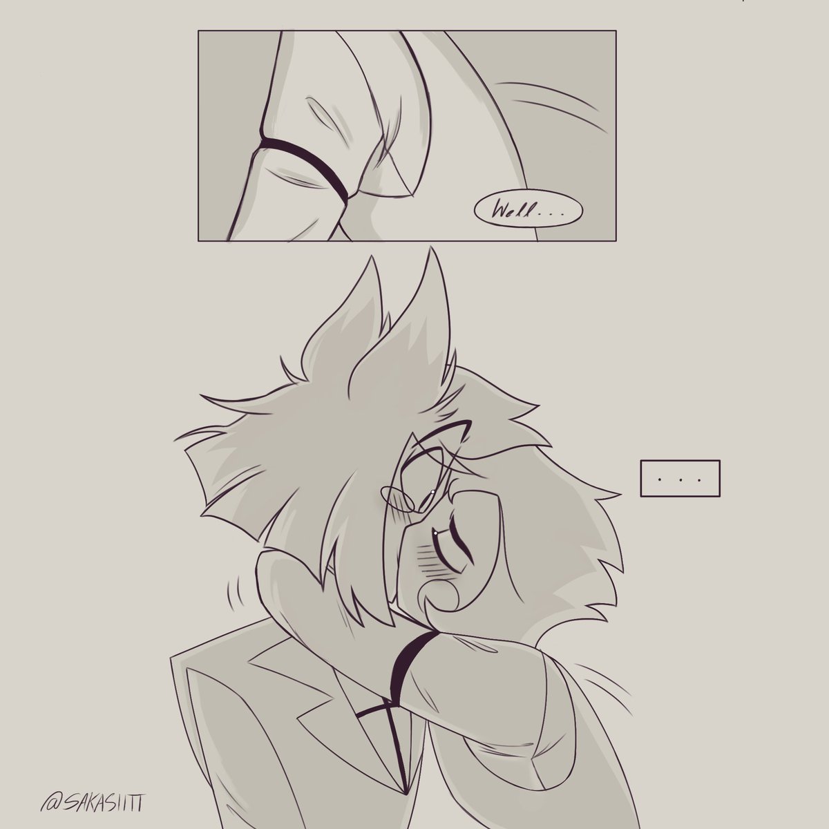 sakasiitt's tweet image. Part 2,3 
I dithered a bit about this, didn't I? Lmao 
#aprilfoolday #hazbinhotel #radioapple #bambilu