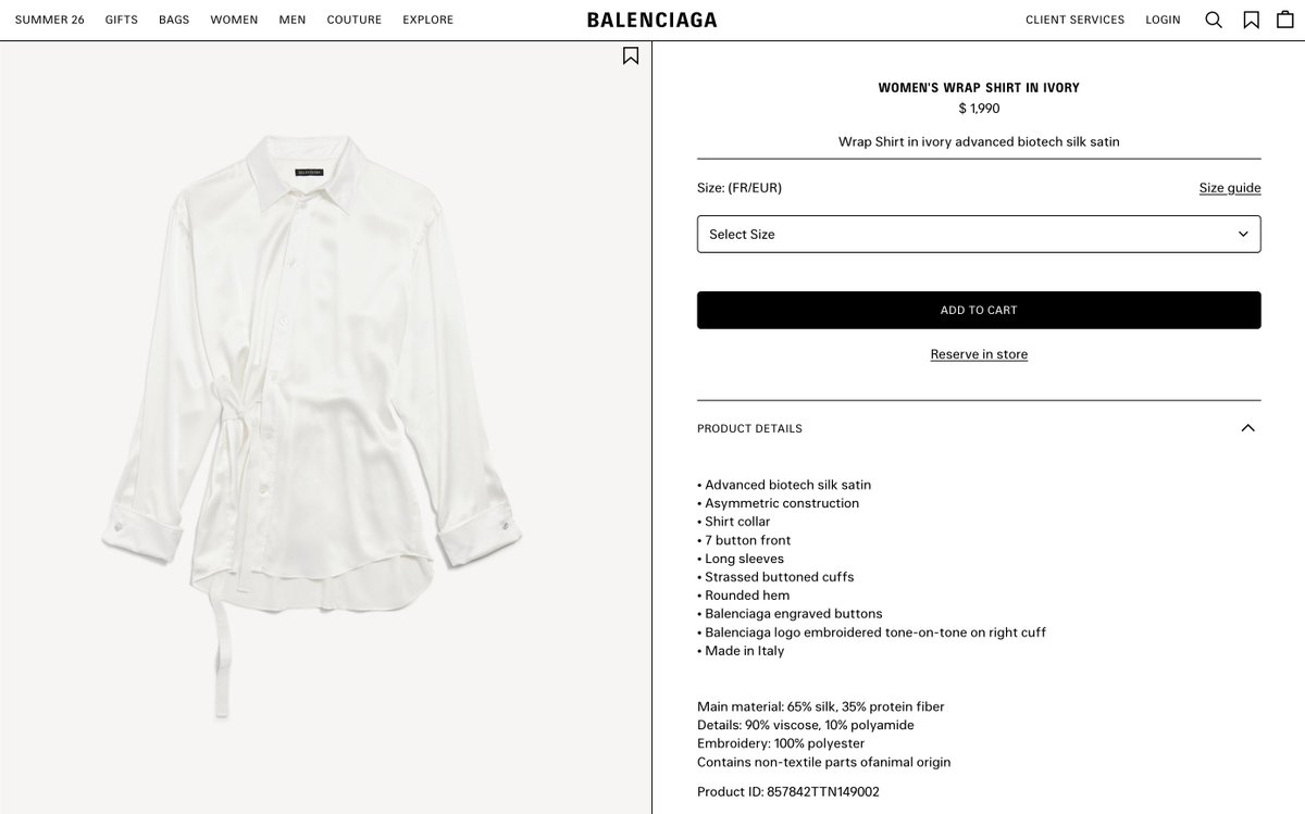 thisischristina's tweet photo. Wrap Shirt in ivory advanced biotech (!!) silk satin https://t.co/AG4kSUuxId