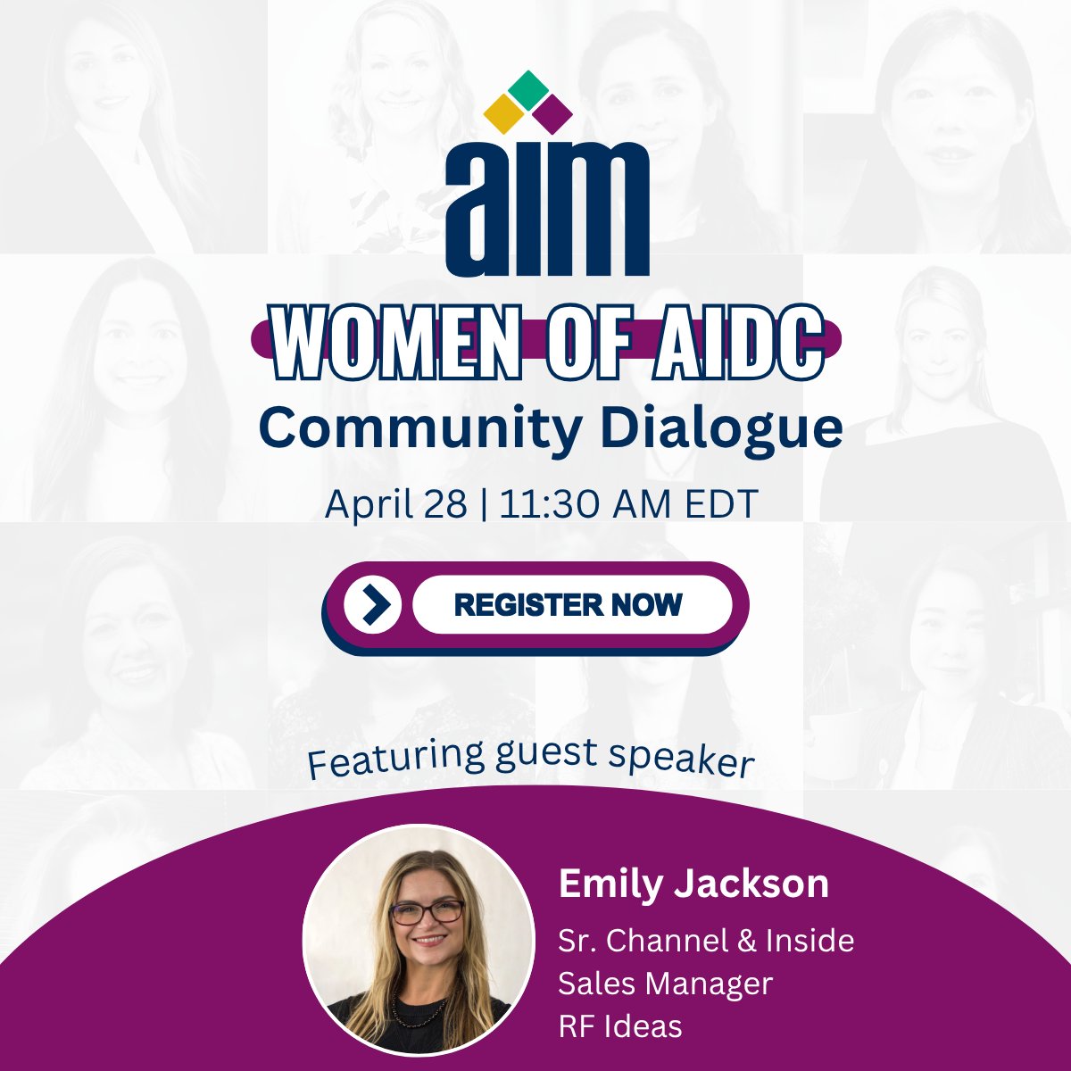 AIM_Inc_'s tweet photo. 🚀 Feeling stuck in your career? 

Join the Women of AIDC Community Dialogue hosted by AIM as Emily Jackson shares her journey from uncertainty to clarity—plus practical tips to build confidence and align your career. 

📅 Apr 28, 11:30am EDT https://t.co/5og2yYBing https://t.co/H82u3sx2su