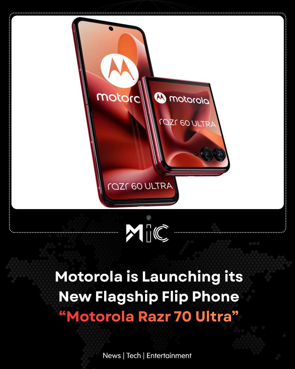 mictechofficiaI's tweet image. Motorola is bringing a new phone called Razr 70 Ultra. It can flip, has a big 7-inch screen, a fast processor, and good cameras. The old clamshell style is back with new upgrades.

#Motorola #Razr70Ultra #mictech #micnews