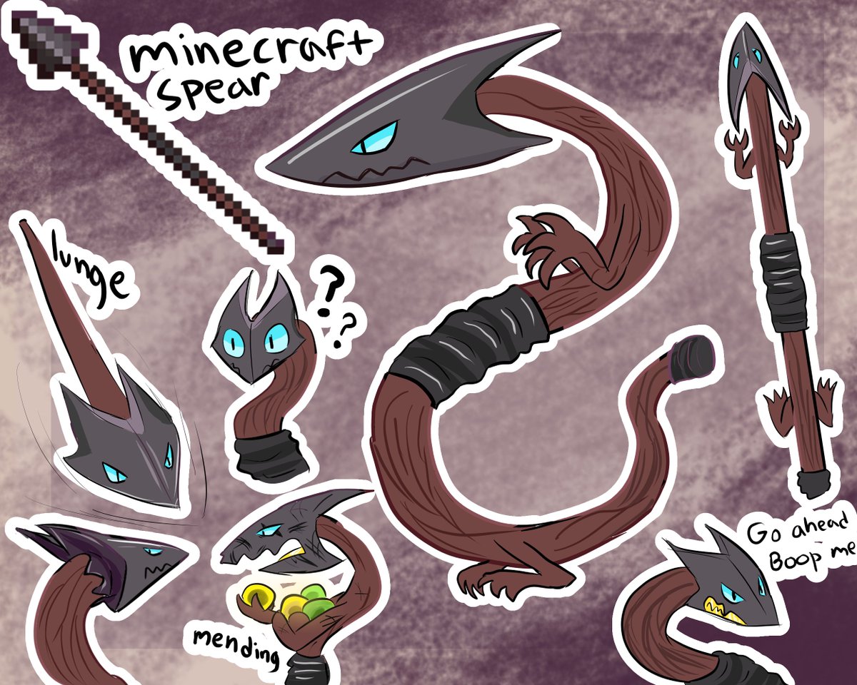 XyeH2O's tweet image. Minecraft spear as a dragon