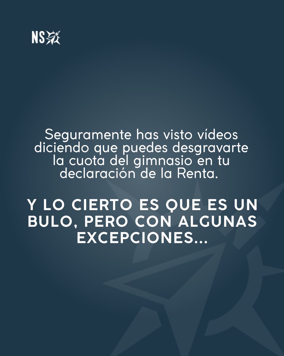 nsolutionsnet's tweet photo. ¿Gimnasio gratis gracias a Hacienda? 🏋️‍♂️

Cuidado con los titulares virales.

No es una deducción general: solo existe en algunas CCAA y con requisitos muy concretos.

Aplicarla “por oídas” puede salir caro.

Menos mitos y más seguridad fiscal ⚖️

¿Dudas? DM “RENTA” 📩 https://t.co/0wgh0Hvkxs