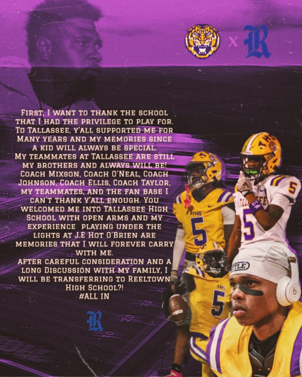 JmanGordon's tweet image. #NewHome
@On3 
@Bama_2A 
@HallTechSports1 
@Alabama_Varsity 
@PrepRedzoneAL