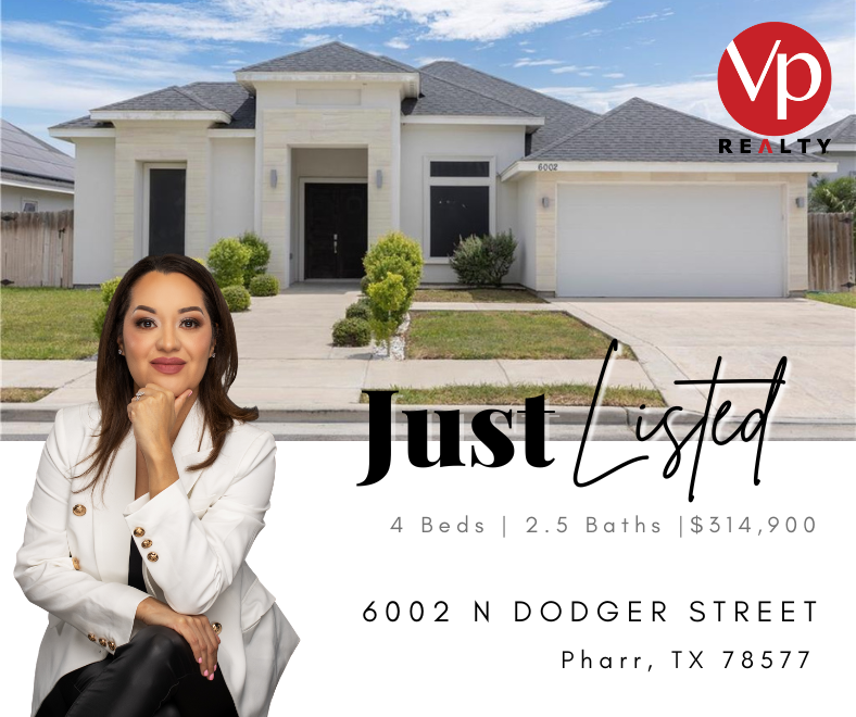 VP_Realty's tweet image. 🏡 Just Listed | Pharr, TX
📍 6002 N Dodger St4BD | 2.5BA with open-concept living, 10-ft doors, and tons of natural light.Gated subdivision + spacious backyard perfect for entertaining.

Prime location near the expressway. ✨

#realestate #realtor #home #homeselling #homebuying