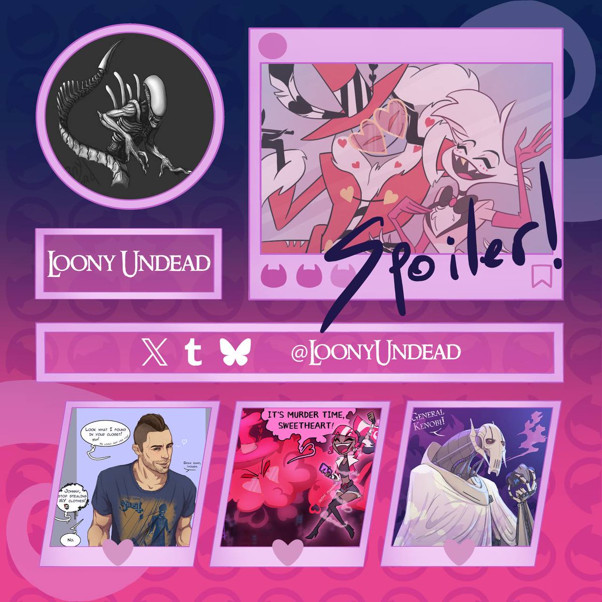 veeszine's tweet photo. ⚡ My dear people,
meet the contributors!

💖 Loony Undead
Page Artist

#TheVees_BehindTheScenes_Zine
#HazbinHotel #TheVees https://t.co/ZvYgT73bUN