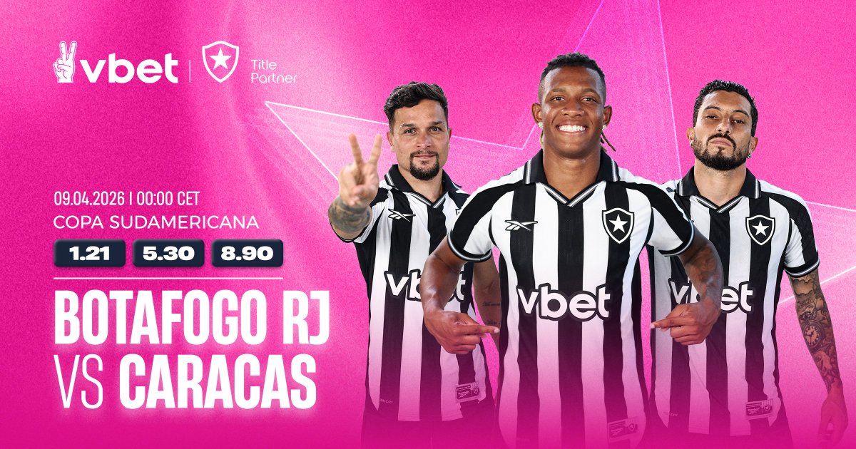 VbetComOfficial's tweet photo. Botafogo RJ begin their journey in the Copa Sudamericana 2026  🏆

Tonight, our partners host Caracas FC 🇻🇪

A new chapter starts - let’s go, Fogao ⚫️⚪️ 

🔗: https://t.co/W7SG3USXQD https://t.co/1oX4Py6yPx