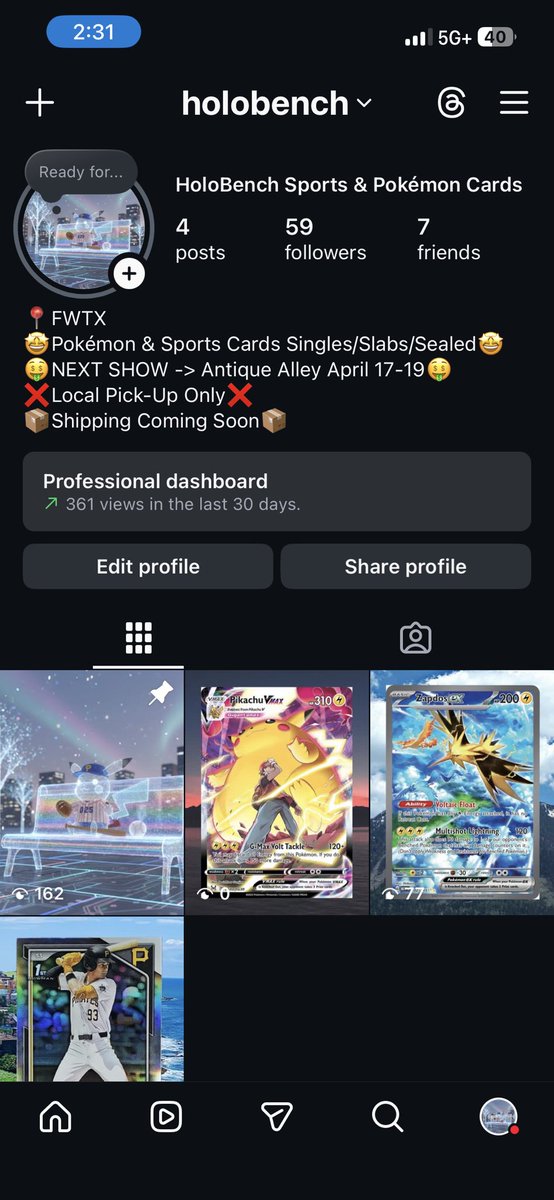 YoZixsy's tweet photo. If you’re into Pokemon &amp; Sports Cards, then you need to check out my new page! We aim to bring insight about the trading card market and our thought process behind each pick up we make! We don’t just post cool cards, we put a story behind each of the cards that we bring in! https://t.co/J73OiMUa5L