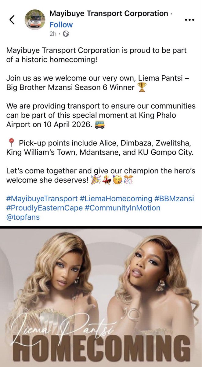 I am not even crying 😭 

Ooh Liliza it’s been a long journey since 2024! When we talk of alignment. It’s feels so right. This was your time baby girl 🥺🌸🌸
( I hate using tags 😩) 
1 DAY TO LIEMA HOMECOMING 
LIEMA COMES HOME FRIDAY
#StreamBellsNWhistles
#LiemaPantsi
#BbmzansiS6