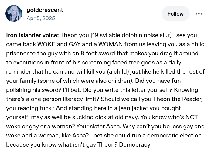 <a href="/ManuclearBomb/">a knight who remembered his meows</a> also this is one of my favorite asoiaf posts of late