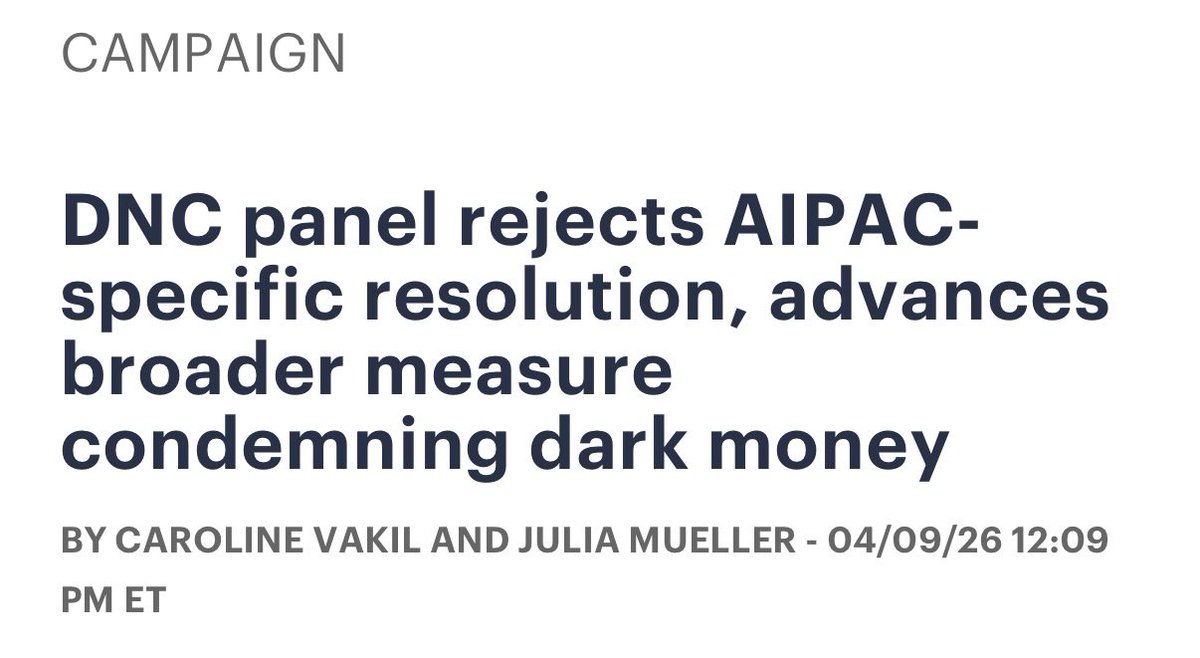 DNC refuses to reject AIPAC because like the GOP they support Israel’s genocide.