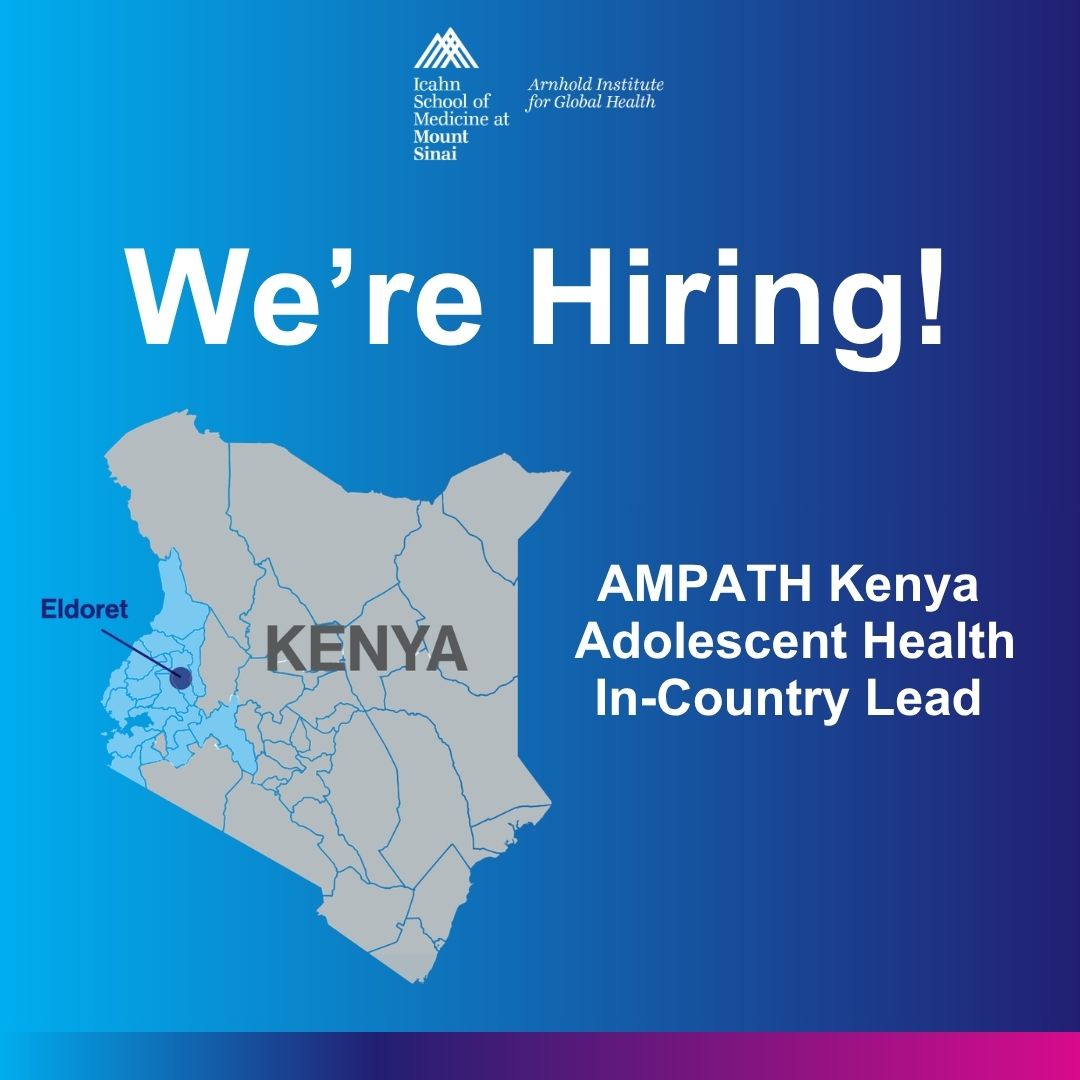 ArnholdInst's tweet photo. We’re hiring! Apply to be @AMPATHKenya Adolescent Health In-Country Lead for the Arnhold Institute for Global Health at Mount Sinai. Full job description: https://t.co/LPWvmnNztn  
@AMPATHGlobal #Hiring https://t.co/vVjvSHfMLh