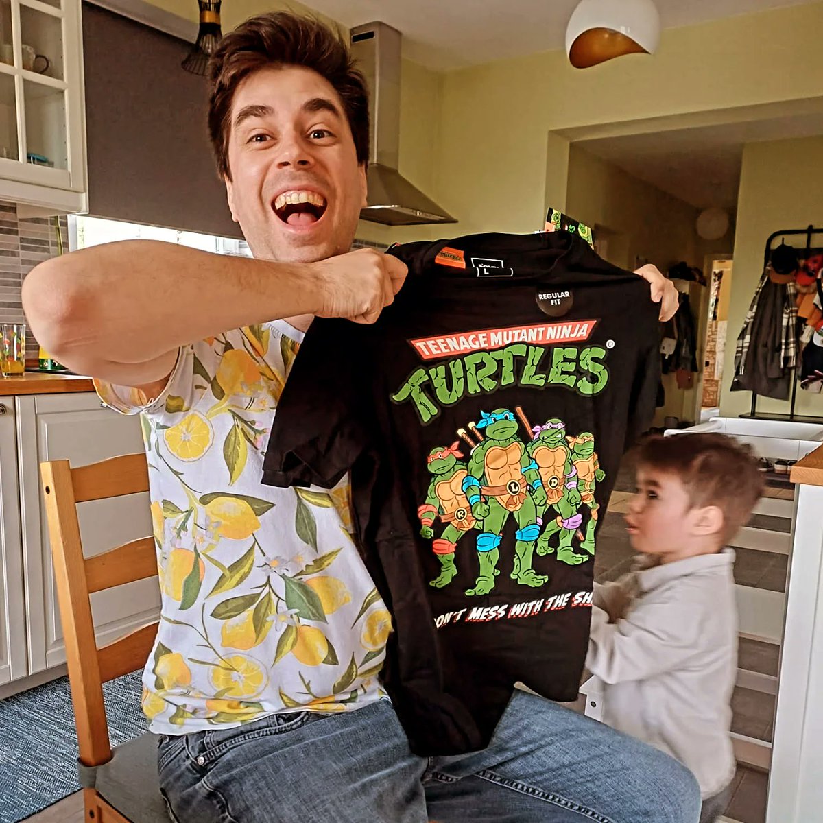 danielsimac's tweet photo. Thanks everyone for all the lovely birthday wishes! It was a good day with the family, got some Japanese cheesecake, and fun gifts -- TMNT shirt and #piranhaplant #camera for my #Switch2 which added a little fun to our #MarioKart race being able to see ourselves in the game. https://t.co/fMylk4UpkM