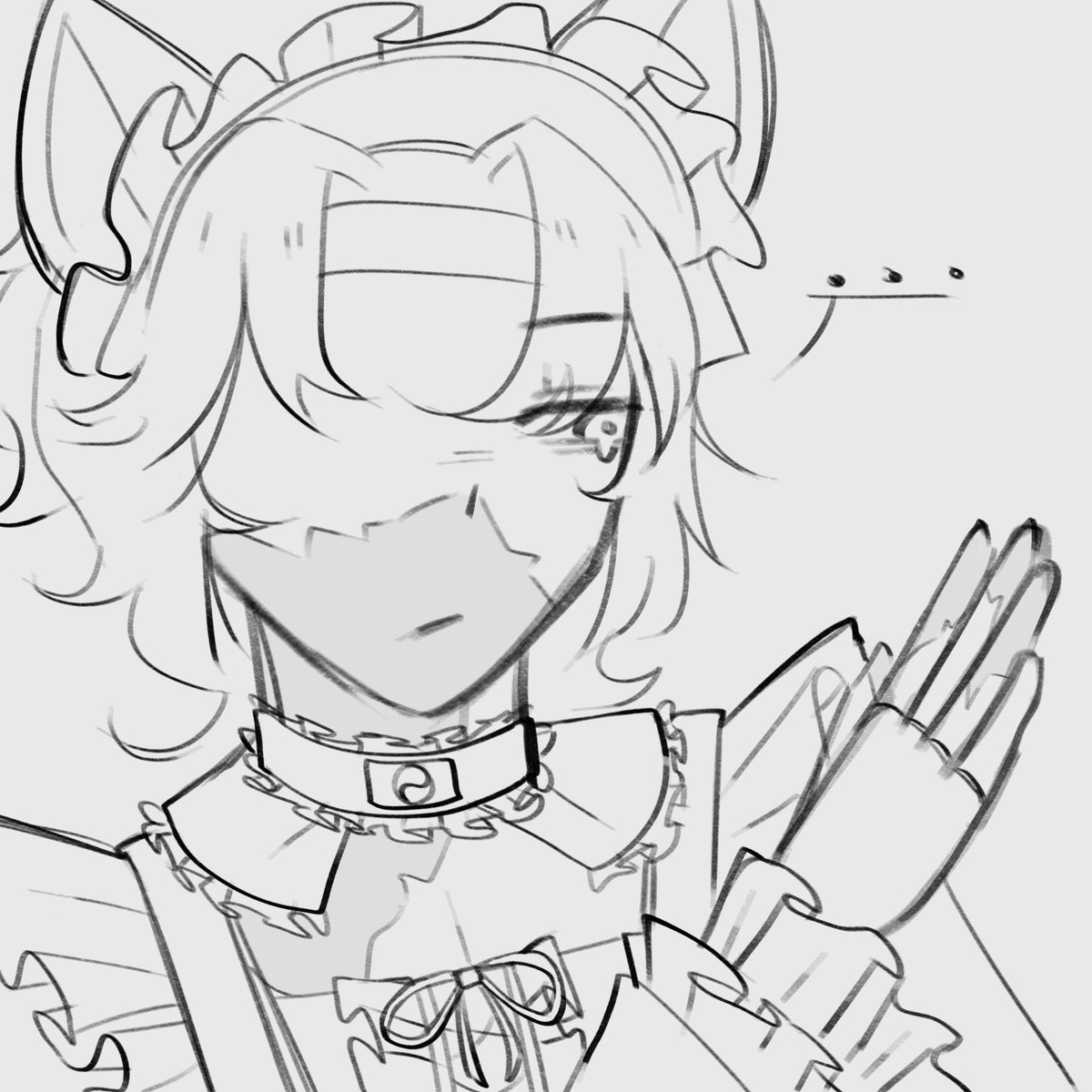 techfies's tweet photo. // Lowk Techfies has been refusing to interact with anyone and hasn’t left his room in the last like 3 days but I can’t have favorite children so I drew him in a fancy maid dress too https://t.co/2hstsQThnH