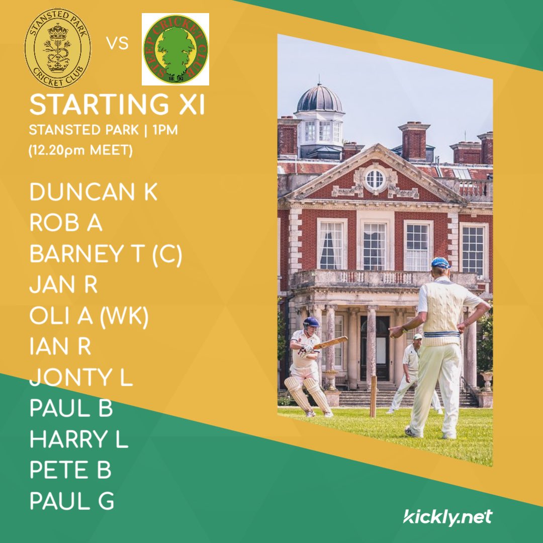 StanstedParkCC's tweet photo. The first lineup of 2026 is here, ready to take on Steep at home on Sunday. Go well! 🏏 https://t.co/PxTNXfecsj
