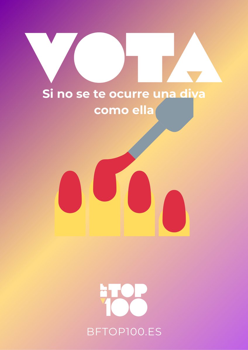 💅 VOTA MELODY, VOTA ESA DIVA

Entra en bftop100.es, busca tu artista, encuentra su emoji y vótalo. 

#BFTOP100
