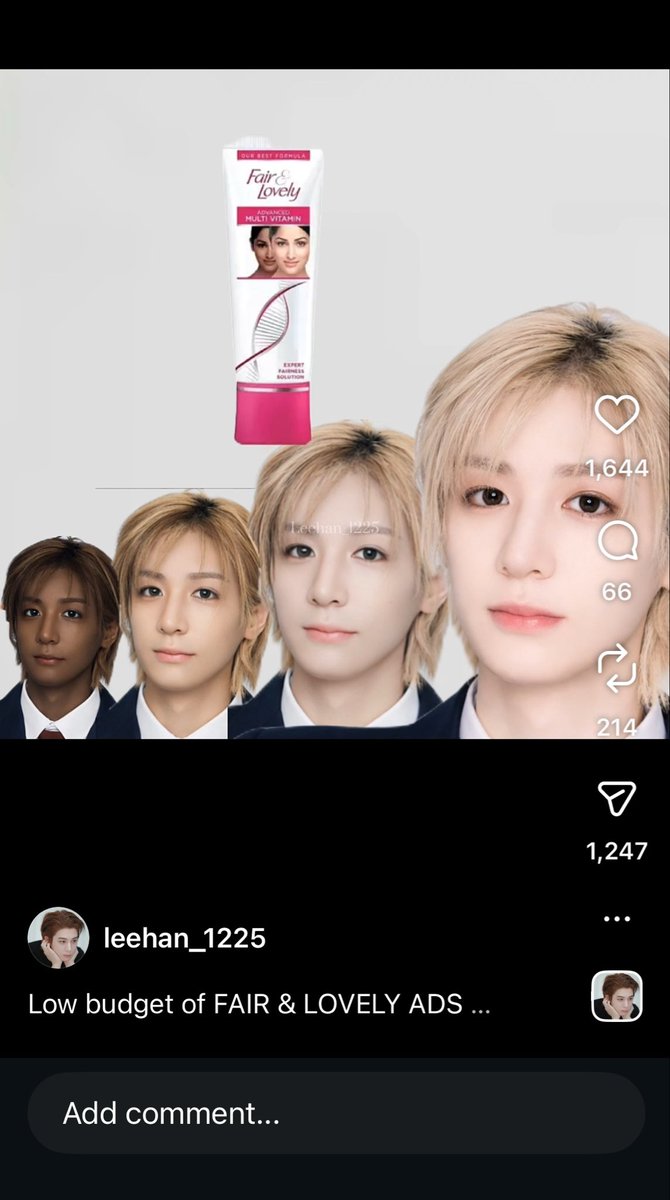 what did i just see on instagram?????? dont use his face for shit like this ????