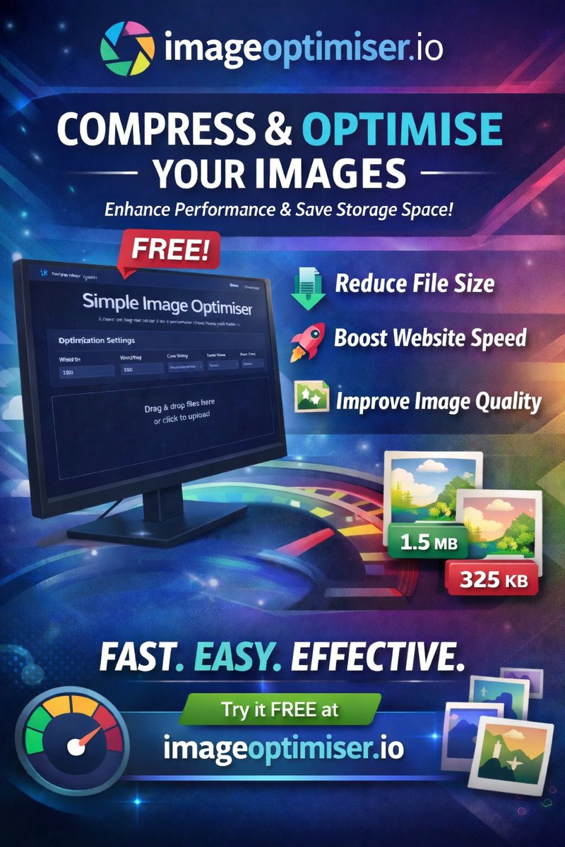 crouchendmedia's tweet photo. **Simple Image Optimiser**
A free, privacy-focused tool. All processing happens in your browser - your files never leave your device.

https://t.co/j8M85cTnD1

#imageoptimization #imagecompressor #optimizeimages #pagespeed #webperformance #freetool #freeapp #webdesign #blogseo https://t.co/6U3Y0qya2v