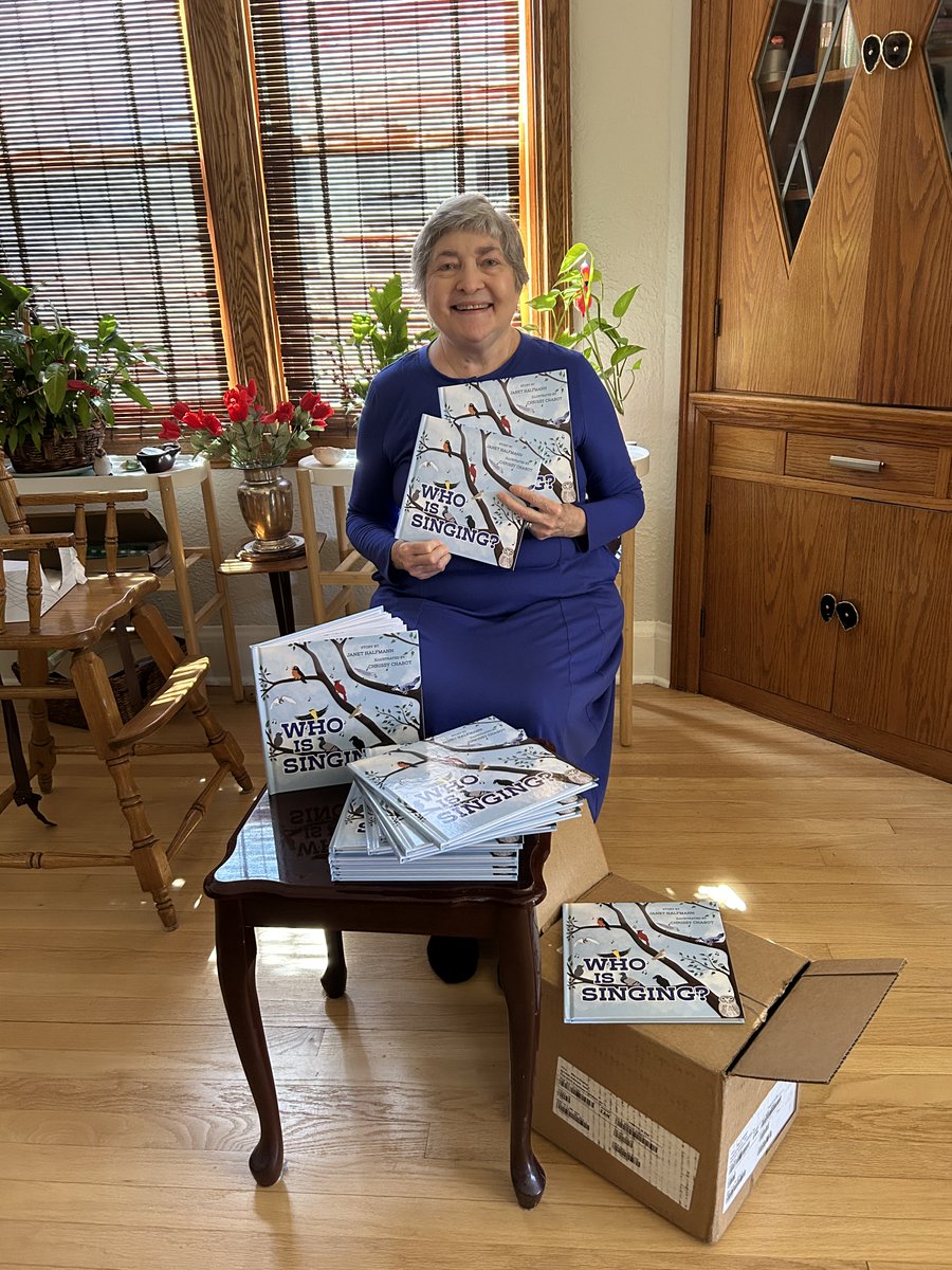 JanetHalfmann's tweet photo. Yay! Boxes of Who Is Singing have arrived! This  celebration of birdsong &amp; a first guide to birds releases April 21. Available for preorder now from bookstores on &amp; offline.
https://t.co/8SFM78H2uN... https://t.co/NxYrPhirju... https://t.co/FBOVJV70qI https://t.co/jgpPIk91Rm...? https://t.co/OLrYPw1eNp