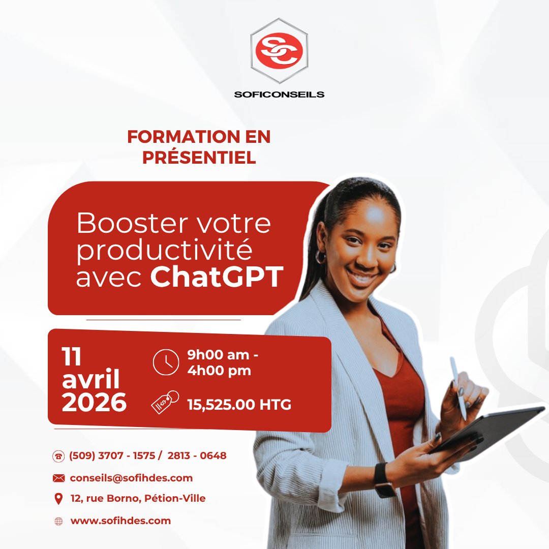 sofihdesht's tweet photo. Et si l’intelligence artificielle devenait votre meilleure alliée au travail ?

Apprenez à créer des prompts efficaces, générer des idées, rédiger plus rapidement et optimiser votre organisation grâce à des cas pratiques adaptés aux professionnels et entrepreneurs. https://t.co/oqZSfDqu7i