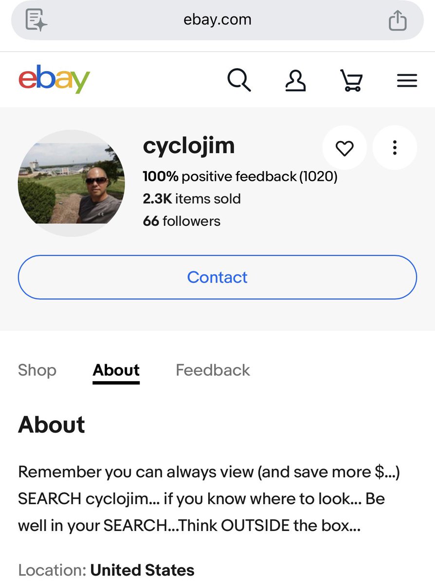 CycloJim1's tweet photo. Been getting a lot of ridiculous questions about the exorbitant prices (they’re very high…)

on: https://t.co/u8nnqBnNqw

Since reading between the lines isn’t everyone’s strong suit…

Here IT goes… #SKIPeBAY SKIPeBAY AND SAVE 

Search (it’s my website) https://t.co/fgRJDRADWO https://t.co/5ionOBtzSz