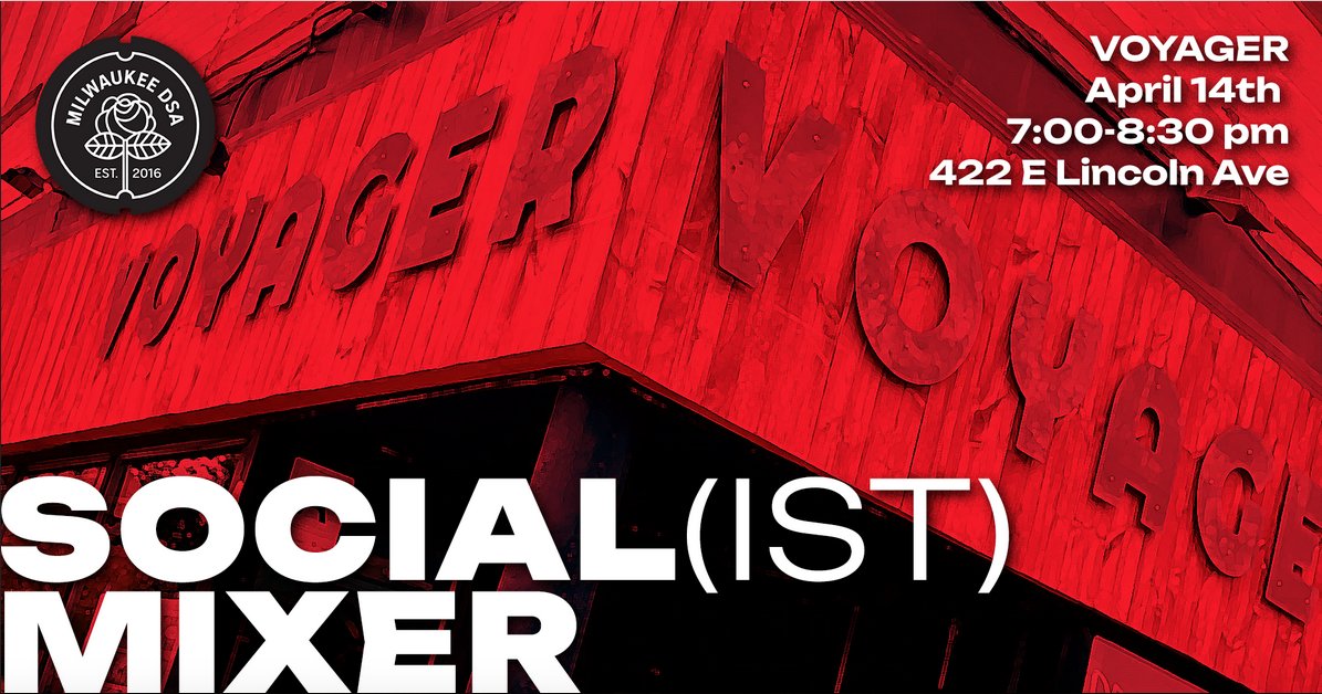mkedsa's tweet photo. Want #MedicareForAll? #JoinDSA today because every little bit helps! New or prospective members should join us on #414Day for our next mixer and/or 4/19 for the next DSA 101. https://t.co/Qx5ufABEWf