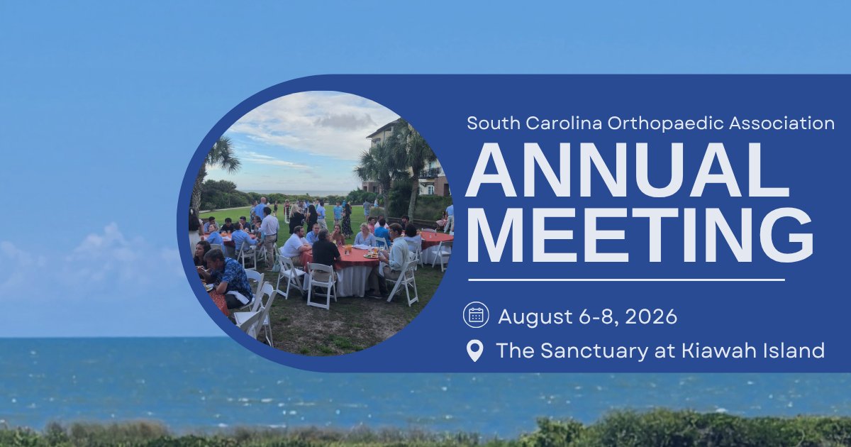 ScOrtho's tweet photo. Final weeks to save! Register now for the 2026 SCOA Annual Meeting and take advantage of early bird pricing. 

The Annual Meeting features dynamic keynotes, member talks &amp; research presentations allowing you dive into the latest hot topics in orthopaedics: https://t.co/EUQNmMZrsQ https://t.co/OTPkpajFrJ