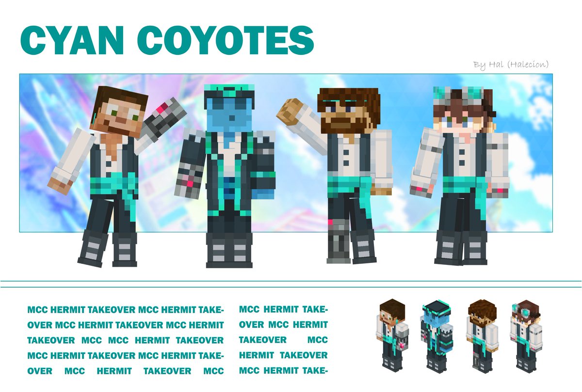 halecions's tweet image. Captain Jevin's new crew escapes the bounds of Hermitcraft to explore the universe 🌠☄️ Cyan Coyotes as space pirates!

[ Download in replies! #mcc #mccskins #mccskin #mccfanart]
