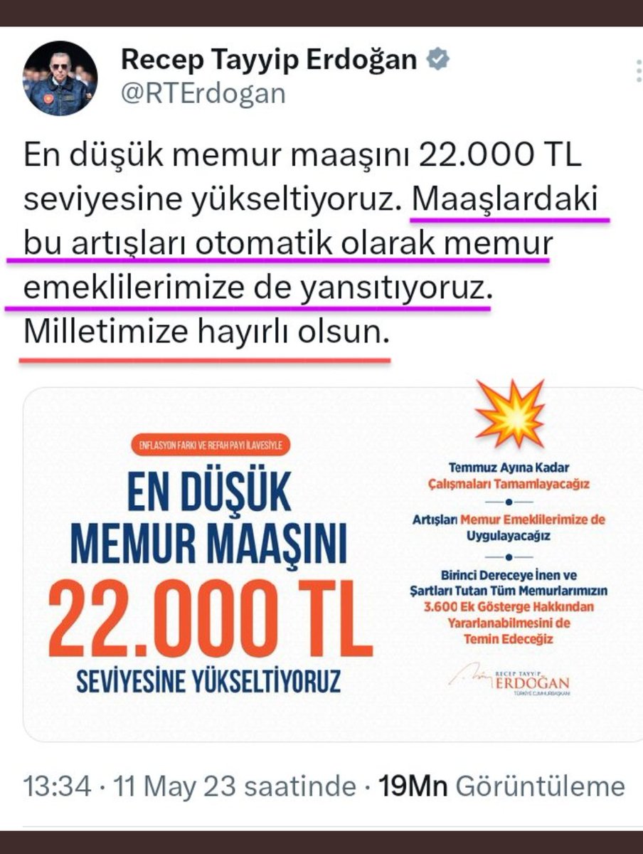 fyiit10's tweet photo. @avabdullahguler @RTErdogan @Akparti Partinize size hayırlı oluyor da
Halk nezdine 
2023 Genel seciminden bugune
Hayırlı olan ne var?

O yazı ile sıfır

Muktesep haklara el koyan iktidarsiniz.

Otomatik yansıyacak hakka ek khk ile Anayasayı bile tanımayan iktidarsiniz.

#EmekliMemur
#MemurEmeklisineAdalet https://t.co/wyke992K1B