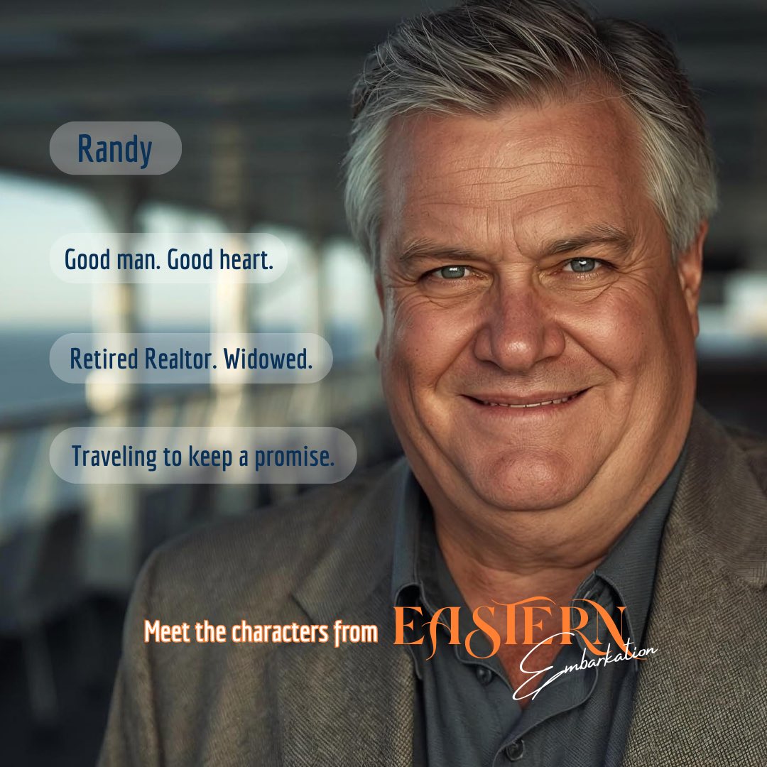 DWBookClub's tweet photo. Sometimes the hardest journeys lead to unexpected new beginnings.

Meet Randy in Eastern Embarkation. Available on Amazon, Apple Books, Barnes &amp; Noble, Kobo, Kobo Plus, and Google Play.
#cruiseromance #travelromance #laterinliferomance #easternembarkation https://t.co/8rNFmlPJyj