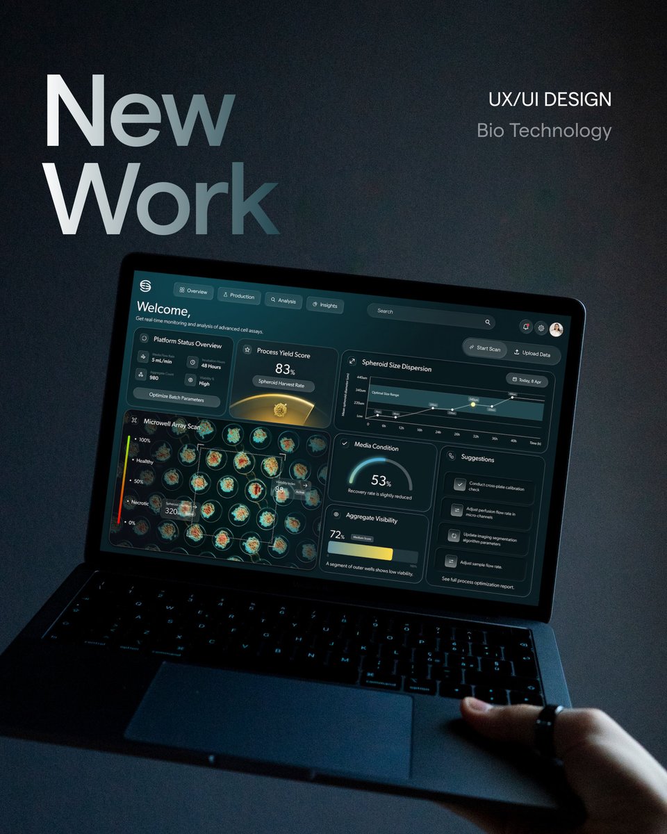LERWS_'s tweet photo. Scientific data doesn't have to look like a spreadsheet. 🧬📊 

We just designed this real-time Bio-Tech dashboard. Dark mode, clear data viz, and a UI that actually helps scientists make faster decisions.

Need complex SaaS UX made simple? Let's build. 👇
📧 info@lerws.com https://t.co/nnSqxFLL1p