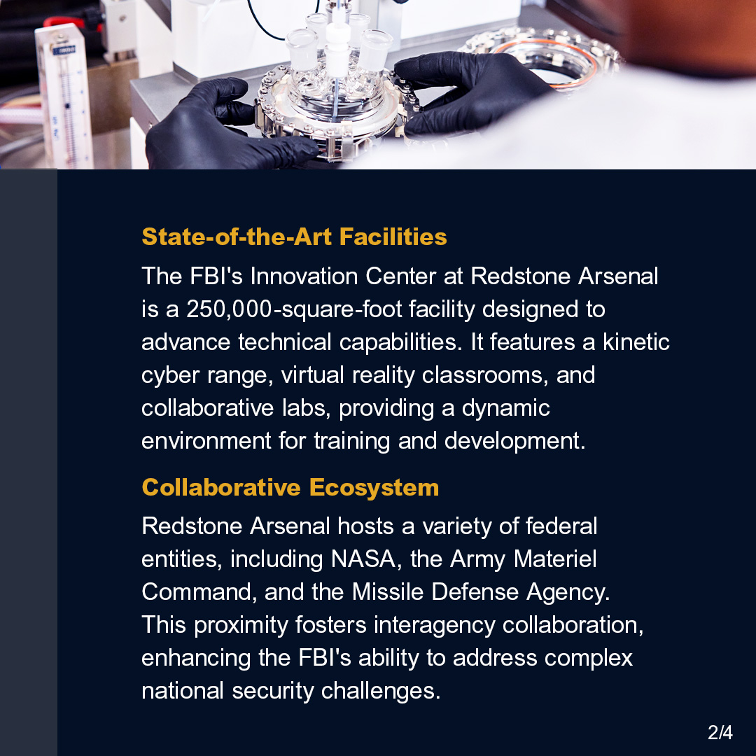 FBIJobs's tweet image. At Redstone Arsenal, #innovation drives some of the #FBI's most advanced work. #Engineers, analysts, and computer scientists in #Huntsville, Alabama put their skills to work on the nation's toughest challenges. Forge your path. Learn more today. #FBIJobs 
fbijobs.gov/locations/reds…