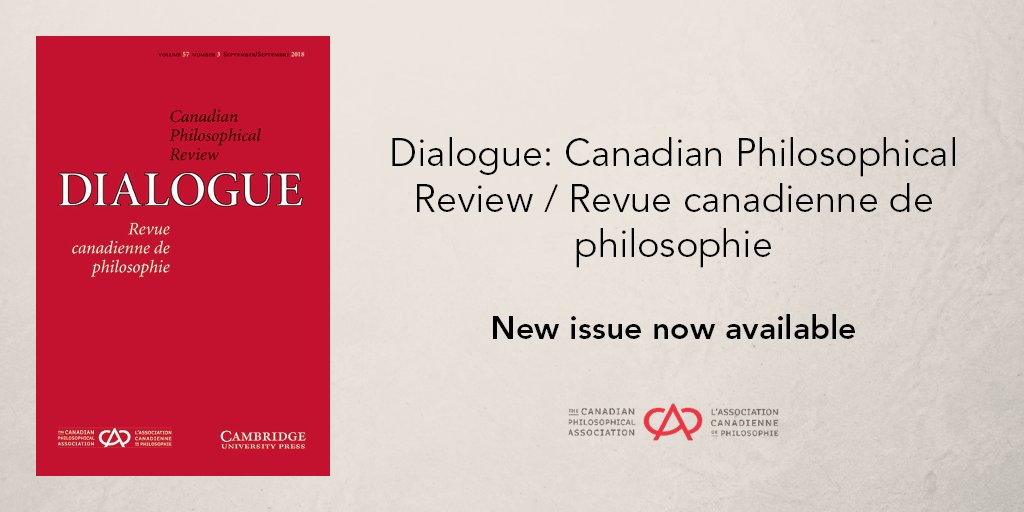 CambUP_PHILNYUK's tweet image. New Issue of Dialogue: Canadian Philosophical Review / Revue canadienne de philosophie now available
📚 cup.org/4cddZwz

#Philosophy @acp_cpa