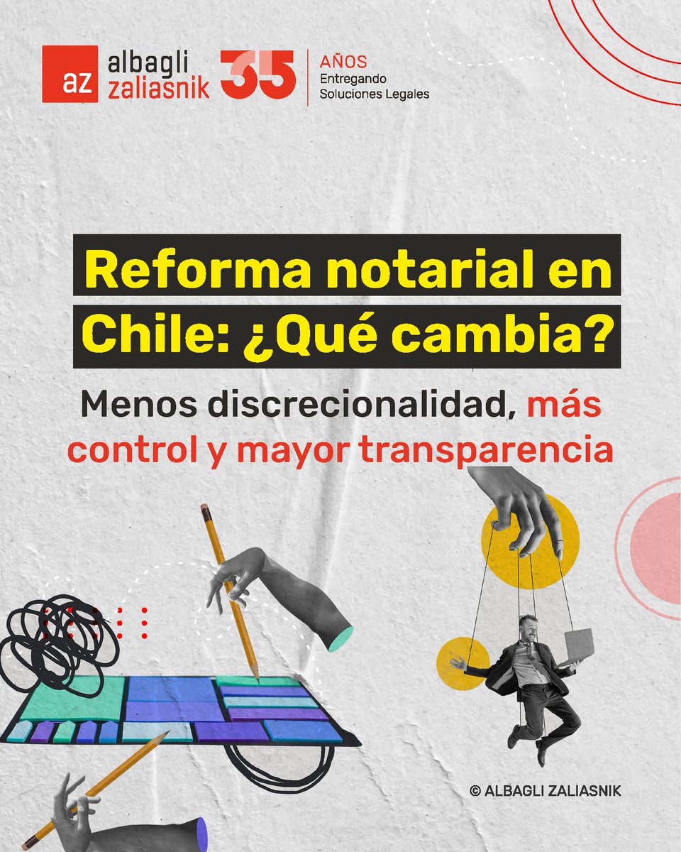 El pasado 2 de abril entró en vigencia la reforma notarial en Chile, que modifica el sistema registral y notarial en sus aspectos orgánicos y funcionales.

Revisa los principales cambios aquí lnkd.in/dyzTaXgn.

#az #ReformaNotarial #Notarios
