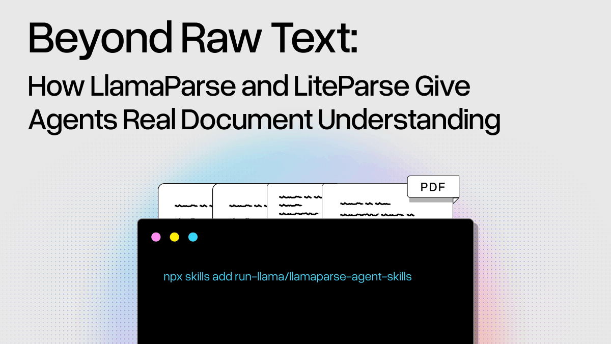 jerryjliu0's tweet photo. Our company mission today is to give AI agents the highest-quality document context.

The native open-source libs that agents have access to (e.g. PyPDF) do naive text extraction. But this is incomplete for most advanced knowledge work. 

AI agents need the following from documents:
✅ Clean, linearized markdown from multimodal complex documents (charts, tables, scans) 
✅ Rich layout / bounding boxes - agents should be able to trace every generated answer/decision back to the source! 
✅ Proper image segmentation. Don't just give the agent access to the full page, also give access to image segmentations to enable it to generate more targeted citations. 
✅ The ability to define custom schemas so that they can extract from documents in a structured format. 

We're working on this with LlamaParse (our VLM-powered service) and LiteParse (our free OSS parser). Check out the blog here! 

https://t.co/JBi28JxCbH