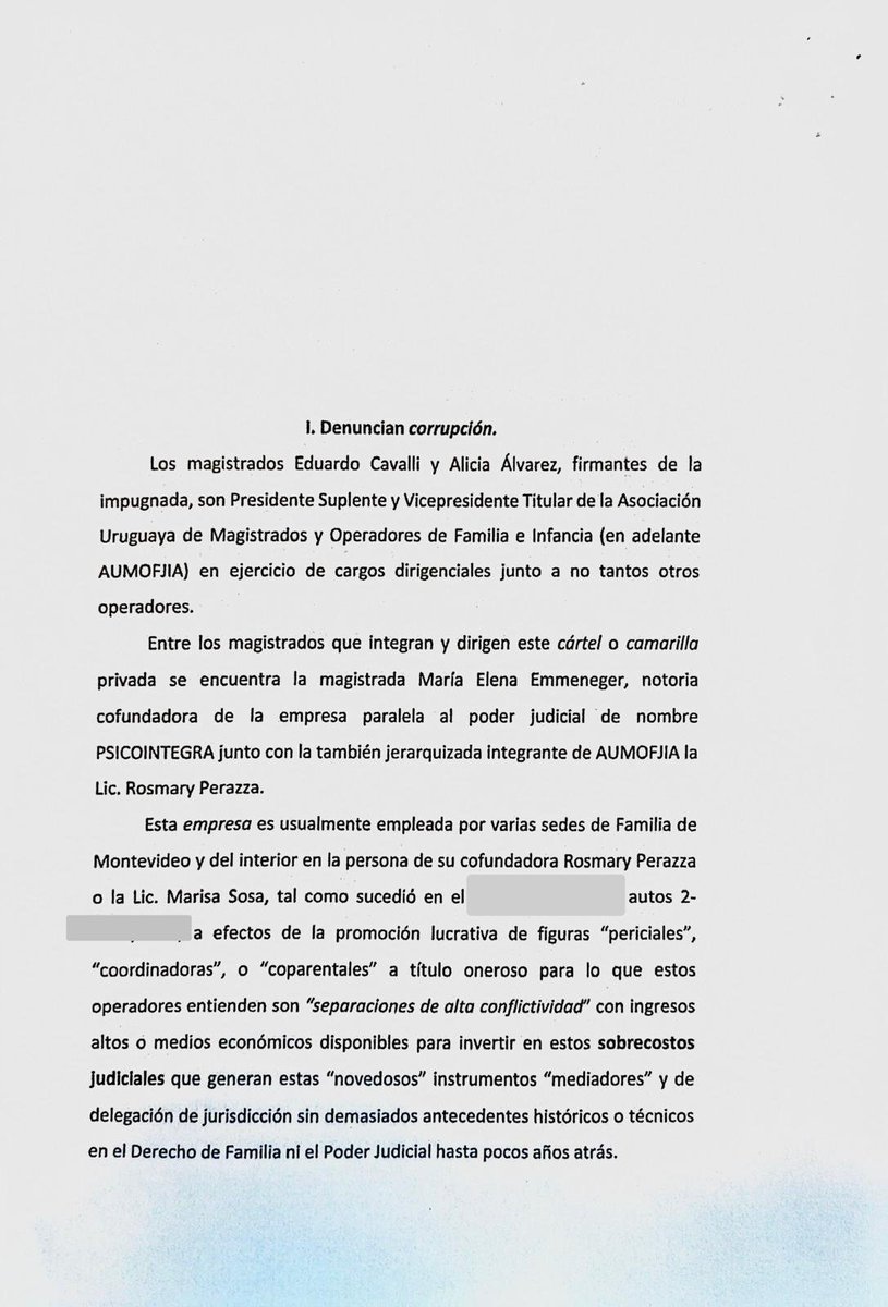 🔴 ESCÁNDALO JUDICIAL

✔️Abogado acusó a jueces de familia, sicólogos y ministro de tribunal de Apelaciones de integrar una mafia o cártel para favorecer a hombres denunciados por violencia doméstica.

✔️El abogado fue denunciado penalmente.

✔️ Todos los detalles 21 horas en