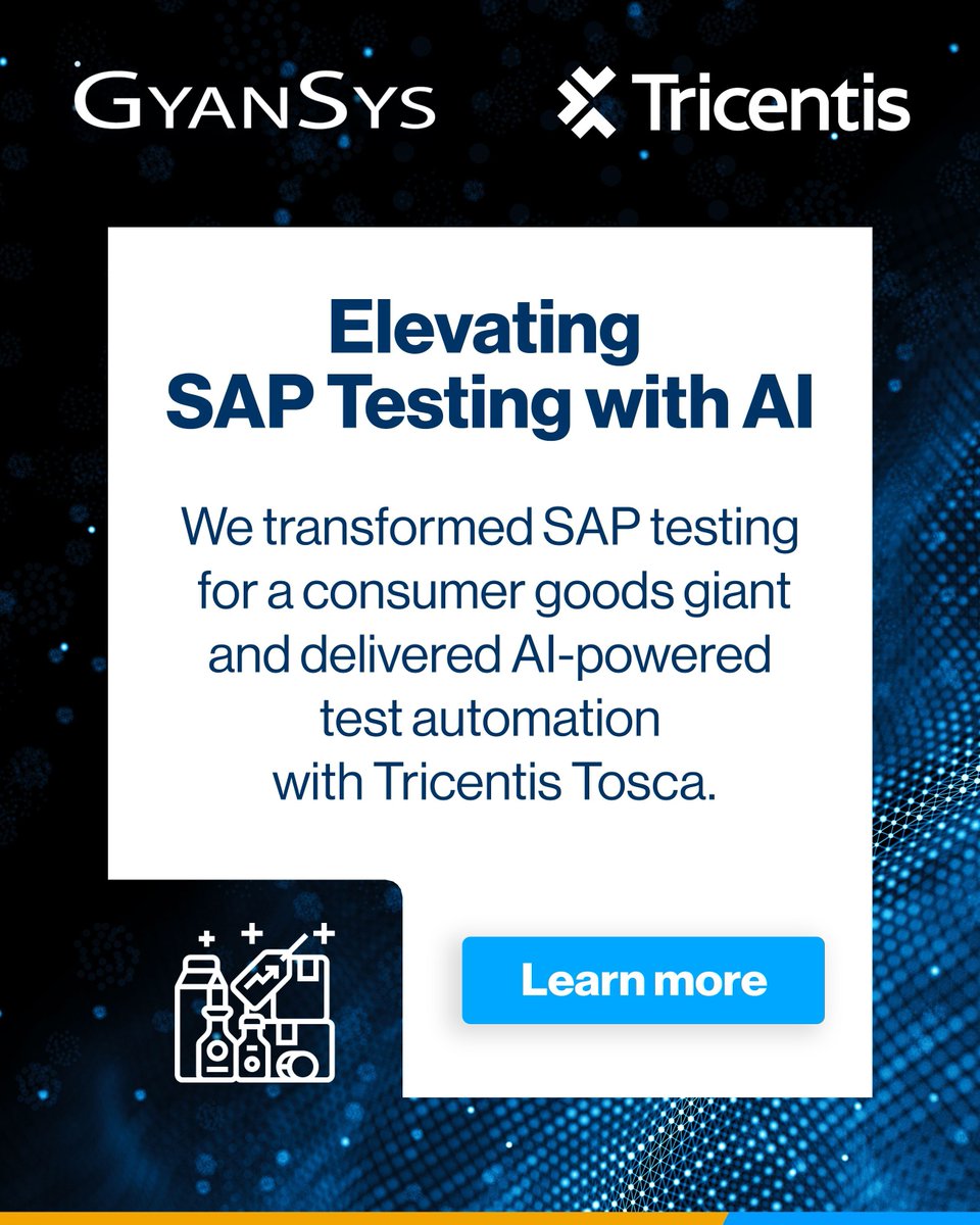GyanSys's tweet photo. 🚀 Connect with us to unlock a smarter strategy that drives modern, scalable enterprise testing! 🛍️ The #GyanSys team helped a Global 500 consumer goods leader transform their #SAP #testing approach as part of their #S4HANA journey! 👉 Read the full story: https://t.co/8pFpyjciSe https://t.co/BiOFMhE9Pz