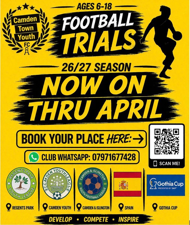 Trials are now on through April #Pitchero
camdentownyouthfc.com/news/trials-ar…