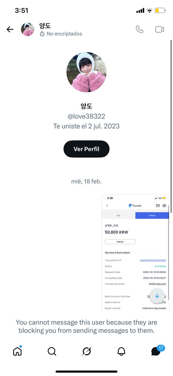 ValeSGatica's tweet photo. @love38322 Hey! You are deleting my messages!! First pic was yesterday, Second is today. Why don’t you answer?? I only want a tracking number for the albums I bought or my money back! You are a scam!! 🚨🚨🚨🚨

#scammer #ateez #scam https://t.co/Da9pQnjZ7L
