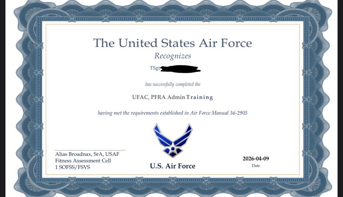 pierbiwierbi's tweet image. someone w my deadname accidentally sent an air force certificate to my email LMAo

 .. guys im a technical sergeant