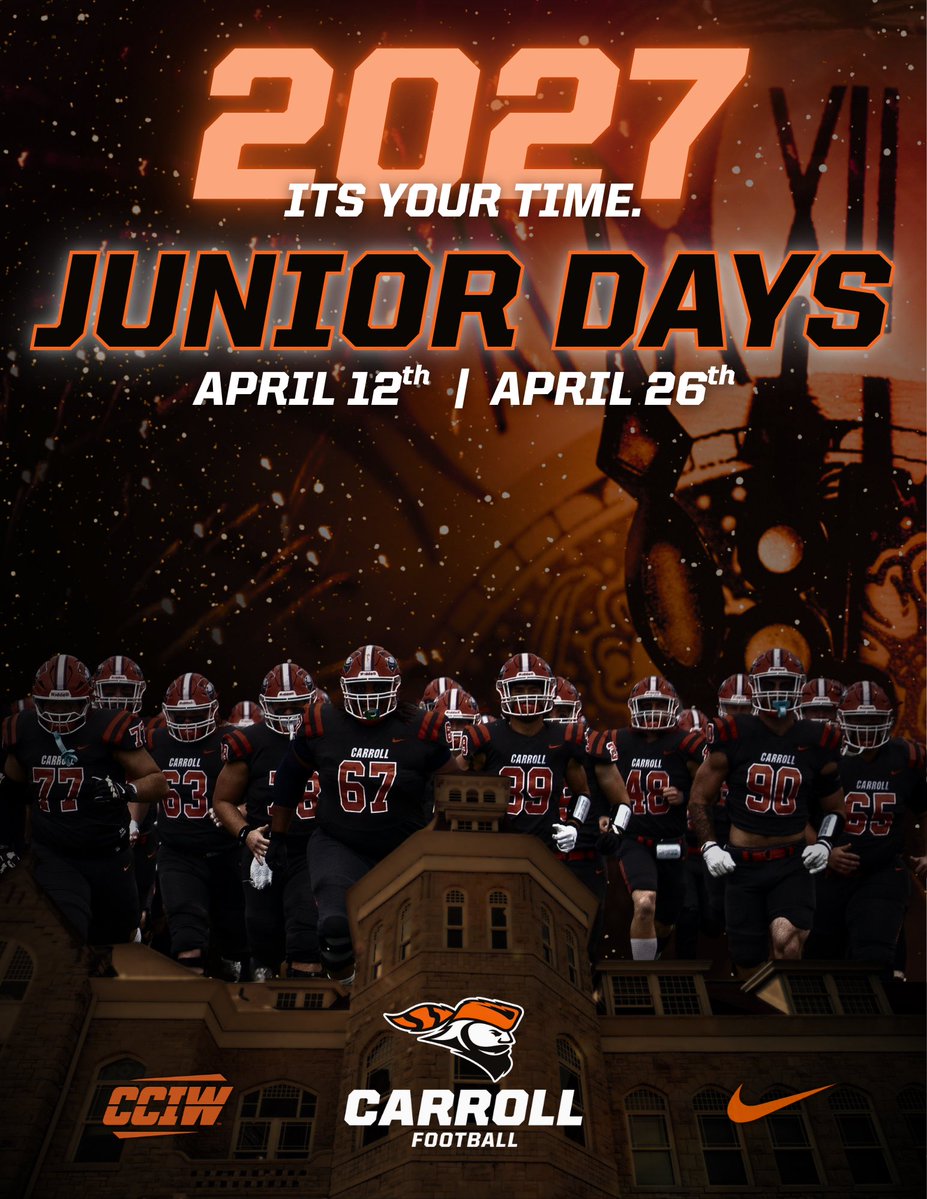 Thank you <a href="/CoachHolleyCU/">Garren Holley</a> for the junior day invite! Can’t wait to get on campus and learn more about Carrol Pioneers FB!

<a href="/CoachGads/">Zach Gadbury</a> <a href="/PTHS_Indians/">Pontiac Indians</a>