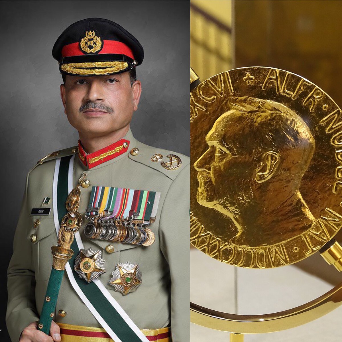 VofKashmir's tweet photo. 🇵🇰 A historic moment for Pakistan! Field Marshal Syed Asim Munir MUST be officially nominated for the #NobelPeacePrize. 🕊️
@OfficialDGISPR https://t.co/7GFrZH0xPZ