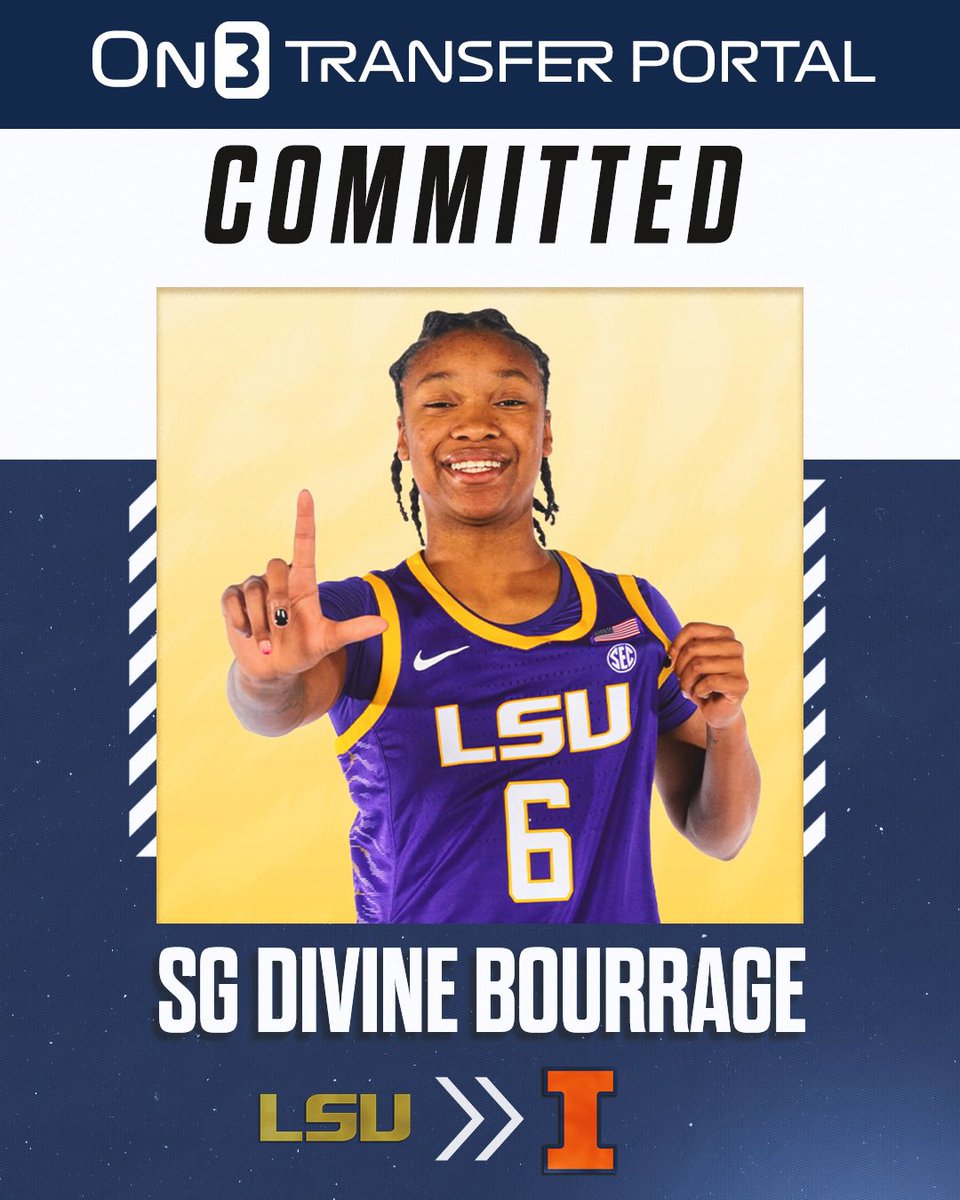 NEWS: LSU transfer Divine Bourrage has committed to Illinois. 

The 5-11 freshman averaged 2.1 ppg this season and is a former 5-star recruit. 

TRACKER: on3.com/her/news/on3-2…
