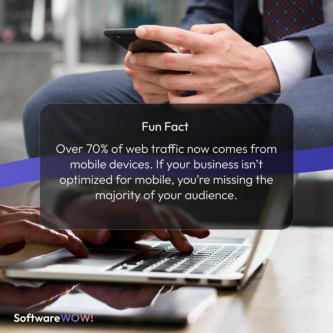 softwarewow_'s tweet image. 📊 Over 70% of web traffic now comes from mobile devices. If your business isn’t optimized for mobile, you’re missing the majority of your audience.
#MobileFirst #DigitalTrends #SoftwareWOW #WOWStack #WebStats